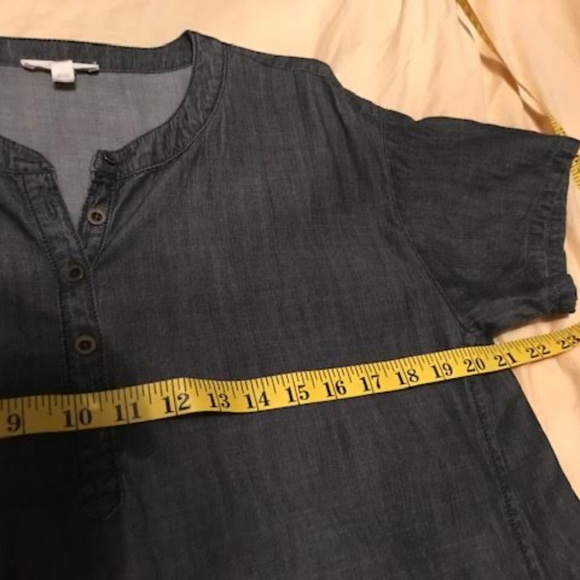 EILEEN FISHER DK GREY ORGANIC COTTON DENIM DRESS SZ. M - Picture 11 of 12